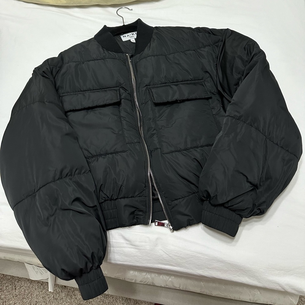 Short Puffer Bomber Jacket